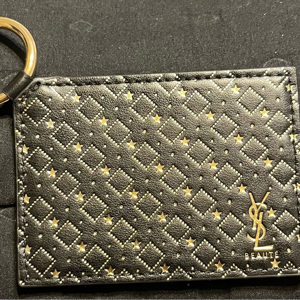 YSL Beaute Mirror Black and Gold Key Chain
